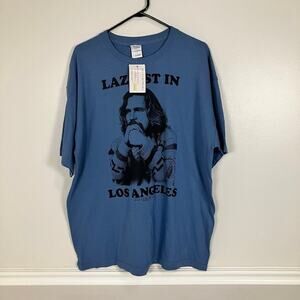 The Big Lebowski T Shirt Laziest in Los Angeles Graphic Print Movie Tee XL Blue